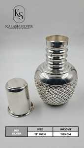 Kalash Tradicional de Plata con Cristal para Rituales de Pooja, Ceremonias Religiosas, Decoración del Hogar y Regalos Festivos - Product Image 2