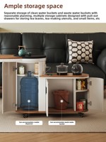 Nouvelle table basse mobile modèle 2026 pour petits appartements, usage domestique, table de service rotative en bois massif, table à thé de balcon