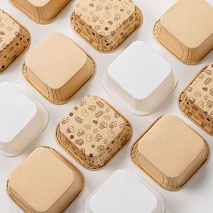 Plateau en papier jetable rectangulaire ou carré à paroi simple, conçu sur mesure pour la cuisson de cupcakes et muffins - Product Image 2