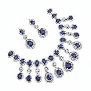 Charmant ensemble de colliers en diamants américains Designer Fine Jewelry Look élégant pour les mariages et les tenues de fête - Product Image 2