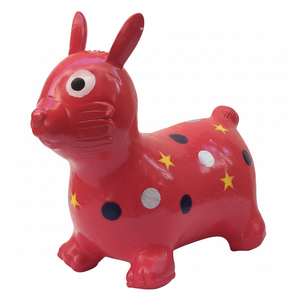Máquina de Juego Inflable Roja FEZA con Conejo, Estrellas y Puntos para Niños, Personalizable en Inglés - Product Image 4