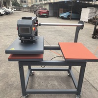 Presse à chaud pour vêtements pneumatique J 16x24 à 2 stations, ouverture automatique, multifonctionnelle, plaques chauffantes en aluminium industrielles, sublimation