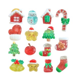 Breloques de chaussures en résine pour sabots, sandales et chaussures, motifs de dessins animés, chaussettes, étoiles, clochettes, pommes, bonhommes de neige, Joyeux Noël, décorations et cadeaux de Noël - Product Image 5