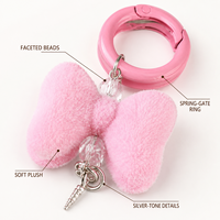 Porte-clés à pompon avec boucle à ressort, breloques en peluche mignonnes perlées pour boîte surprise, sangle de téléphone, pendentif de sac, cadeaux pour filles, étudiantes, amis, enfants