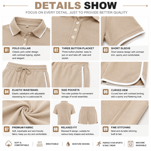 Ensemble polo et short pour femmes, ensemble de vêtements de sport deux pièces pour le golf et le tennis, vêtements de sport personnalisés OEM ODM - Product Image 3