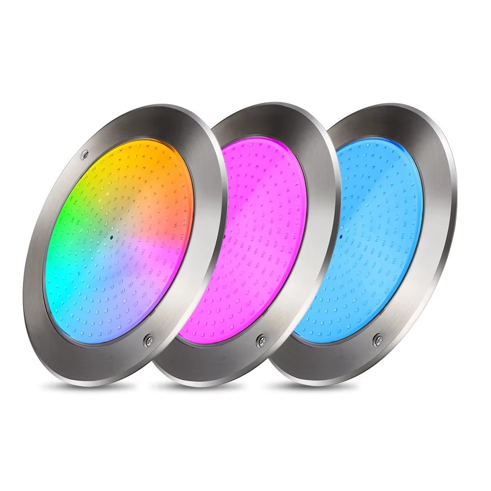 LED Swimming Pool Light IP68 Led Underwater Lamp Stainless Steel Resin Filled 280mm 11 Inches 12V RGB Colorful Pool Lights