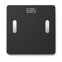 Balance connectée Bluetooth intelligente en verre trempé noir avec écran LED dissimulé pour suivi du poids corporel à domicile et en salle de sport