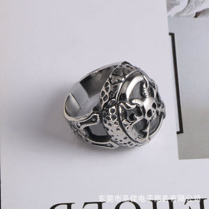 Vintage Skull <b>Ring</b> <b>Titanium</b> Steel Men's Jewelry SA807 Gift Occasion Skeleton Pattern - Product Image 5