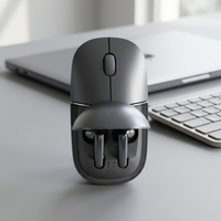 Écouteurs sans fil gris intra-auriculaires, écouteurs stéréo portables de type C pour ordinateur, jeux, voyages