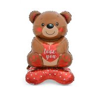 Amour ours Base 4D feuille d'aluminium ballon debout proposition Confession saint valentin feuille ballon