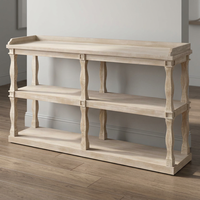 Console en bois massif de style antique, fabriquée à la main, avec finition luxueuse pour salon, chambre et salle à manger