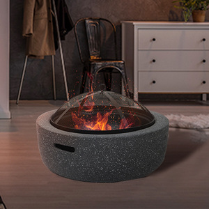 <b>Fire</b> Pit Outdoor Garden Heater Wood Burning With Mesh Cover Multifunctional Patio BBQ Grill - Product Image 1