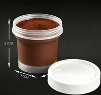 Conteneur en plastique PP blanc givré de qualité alimentaire de 200 ml avec couvercle à vis pour crème glacée, gâteau, dessert