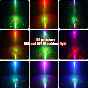 Projecteur laser disco DJ WUZSTAR, lumière LED, batterie, mini, 8 trous, 120 motifs, scène DJ, stroboscope, lumières de fête pour KTV, club, <span class=keywords><strong>Lasercube</strong></span> - Product Image 2