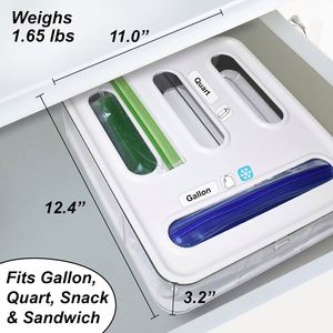 Organizador de Bolsas para Cajón de Cocina, Contenedor de Plástico para Bolsas, Dispensador de Bolsas para Organizadores de Cocina y Almacenamiento - Product Image 3