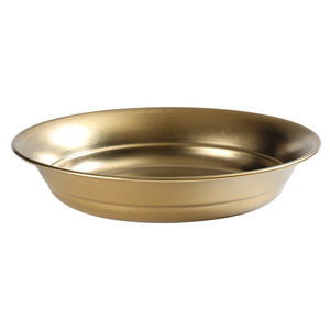 Retro Stainless Steel Round Deep Plate Pasta Plate Hot Pot Preparation Plate Oil Dish Bowl Snack Plate Dinner Plate Bone Plate - Product Image 5