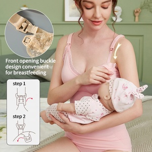 Aiermei Fournisseur OEM ODM Camisole d'allaitement en dentelle à fermeture avant antidérapante, soutien-gorge de maternité pour la <span class=keywords><strong>grossesse</strong></span>, débardeur d'allaitement - Product Image 4
