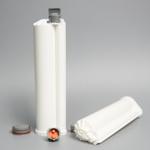 75ml 10:1 PBT bianco doppia cartuccia AB monouso tubo vuoto cartuccia in plastica bicomponente per tappo dentale preassemblato - Product Image 1