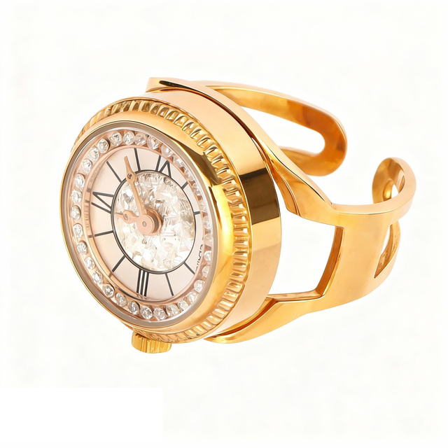 Luxury Custom Made Stainless Steel Mechanical Ring Brand Watches Diamond Studded Sapphire Crystal Dial Limited Edition