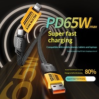 Kabel USB 4-in-1 Nylon Kepang Berbahan Zinc Alloy, Pengisian Cepat PD 27W-65W, Kabel Data untuk Ponsel, Laris Terjual