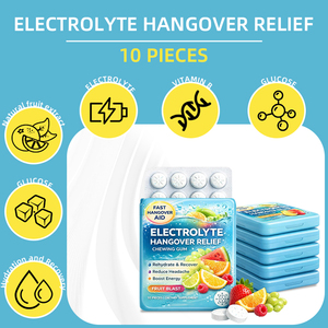 Tabletas masticables para aliviar la resaca <span class=keywords><strong>con</strong></span> electrolitos, reponen los electrolitos, alivian el <span class=keywords><strong>dolor</strong></span> <span class=keywords><strong>de</strong></span> <span class=keywords><strong>cabeza</strong></span>, las náuseas <span class=keywords><strong>y</strong></span> la fatiga, aceleran la recuperación - Product Image 2