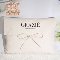 Pochette en sergé de coton imprimée avec logo personnalisé et lien, pour vêtements, accessoires capillaires, cadeaux, rangement et protection anti-poussière