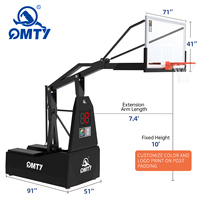 Équipement de basket-ball professionnel extérieur FIBA Portable Spring Fold 225cm Overhang 3V3 Basketball Hoop Stand
