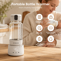 Chauffe-biberon portable rechargeable grande capacité, sans BPA, qualité alimentaire, avec fonction de chauffe rapide et maintien au chaud