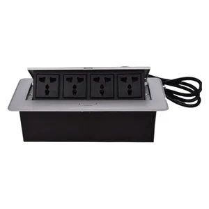 Multi Plugs Hidden Connection Box Desk Power Socket For Office Table Desktop Recessed Pop Up Power Socket