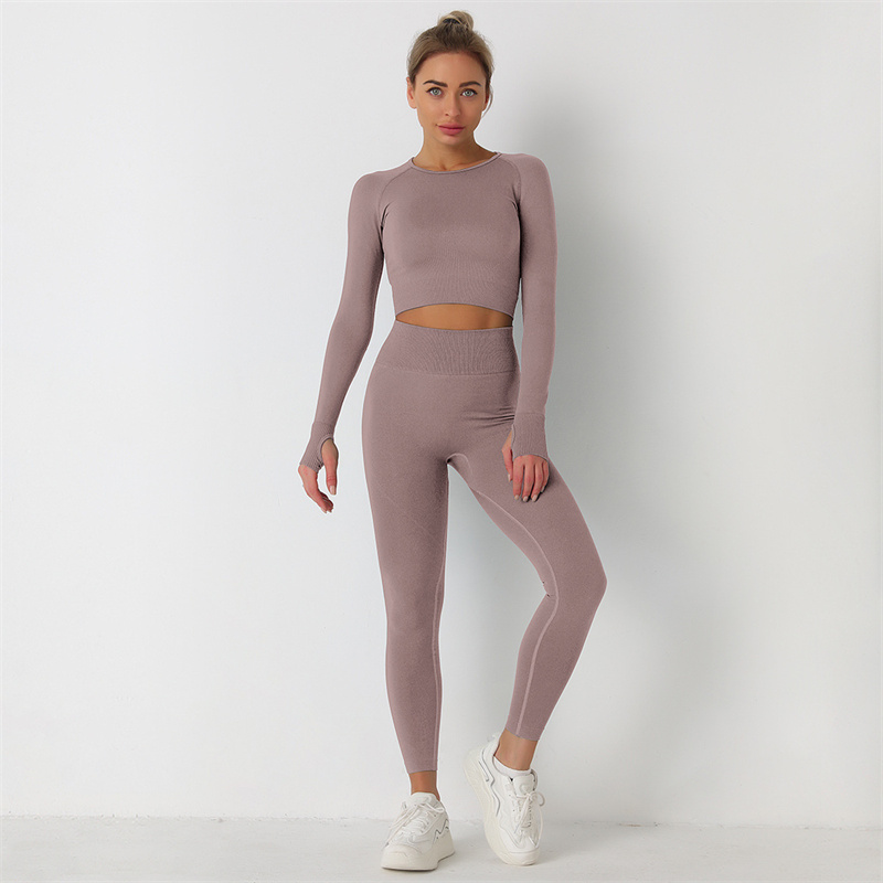 13 colors Fashion Modern Breathable Workout Clothing Women Active Wear Yoga Set hygroscopic and sweat releasing