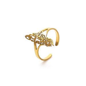 Anillo de Acero Inoxidable 316L con Mapa de Irán, Chapado en Oro PVD de 14k/18k, Personalizado al por Mayor, Antideslustre, para Mujer - Product Image 5