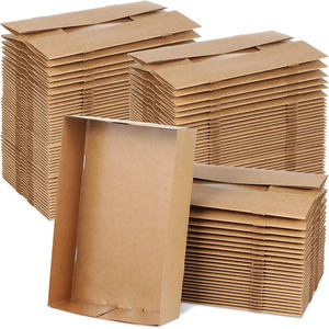 Brun Kraft Carton Plateaux Alimentaires <span class=keywords><strong>4</strong></span> Coin Pop up Jetable Pliable Film Nuit Snack Partie Conteneur Boîte En Carton pour La Nourriture - Product Image 6