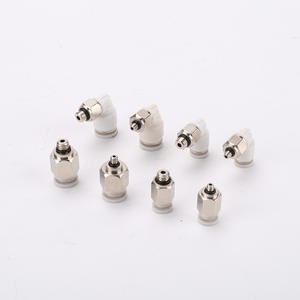 Accouplement pneumatique miniature PC4-M3, filetage droit, cuivre plaqué nickel, accouplement rapide PL6-M5, état neuf, angle droit - Product Image 4