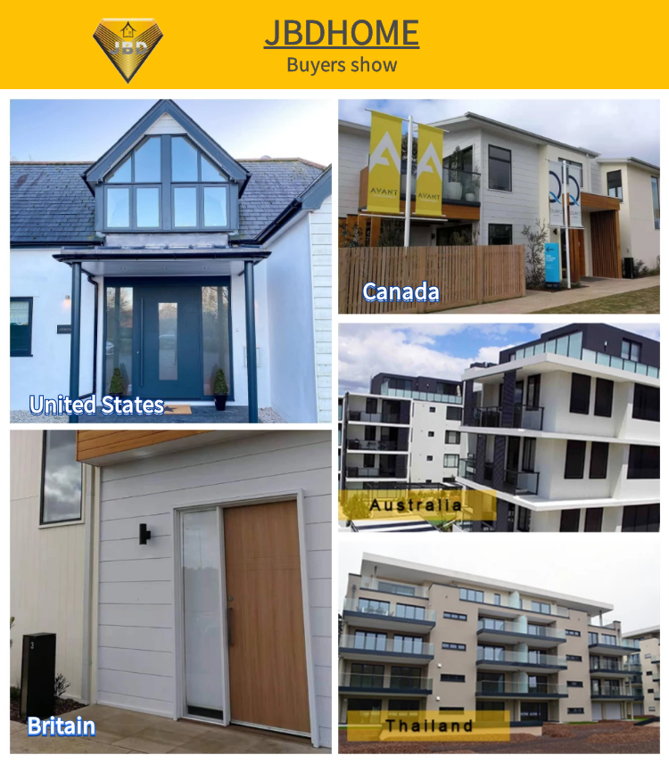 Modern design wooden anti-theft door villa multi lock point front safety steel door exterior security door