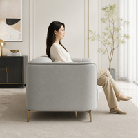 YUAN CHANG Modernes Modulares PU-Leder-Sofa-Set mit Edelstahlbeinen und Gemischtem Holzrahmen für Hotel, Villa und Wohnzimmer