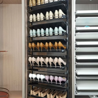 Rak Sepatu Putar 360 Derajat UZIA-10-4.5, Lemari Sepatu yang Dapat Disesuaikan, Organizer Sepatu, Perabot Penyimpanan Lemari, Perlengkapan Furnitur, Produsen OEM