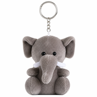 Porte-clés en peluche éléphant gris personnalisé Zaves – Écologique, durable, mignon, breloque de sac, pendentif, mini porte-clés doux pour sac à dos
