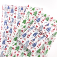 Papier d'emballage de Noël écologique imperméable à prix d'usine, 17g, logo imprimé personnalisé, papier kraft pour emballage cadeau