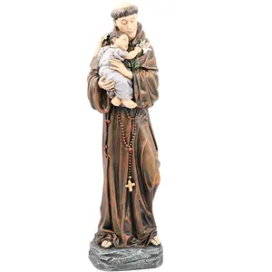 Factory wholesale catholic religious statues resin saint anthony holy figurine decoration baptismal pict