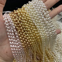 Haute qualité pas cher prix blanc Beige Imation perles de riz en vrac 3x6mm pour la fabrication de colliers de perles