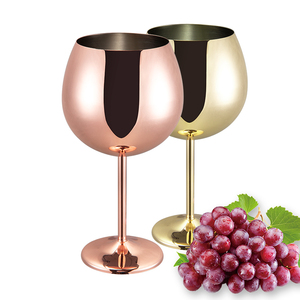 <span class=keywords><strong>Verre</strong></span> à vin personnalisé en acier inoxydable 304 pied haut 500ml pour finition en <span class=keywords><strong>verre</strong></span> à champagne résistant aux chutes pour la vaisselle d'extérieur en métal Gobl - Product Image 4