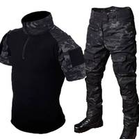Polo T-shirt tactique respirant pour homme en polyester/coton extensible camouflage, idéal pour le travail, la randonnée, la chasse, l'entraînement, l'aiguille