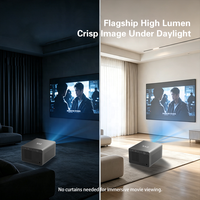 Projecteur Pico Numérique de Cinéma 3D Extérieur, Full HD 1080P 4K-Laser, Vidéoprojecteur de Jeux pour Téléphone Mobile Wifi, 1500 ANSI Lumens, Haute Luminosité