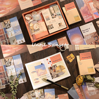 Kit de fournitures de papeterie vintage Simno pour scrapbooking, ensemble de journaling créatif avec papier de scrapbooking, carnet A6 à grille