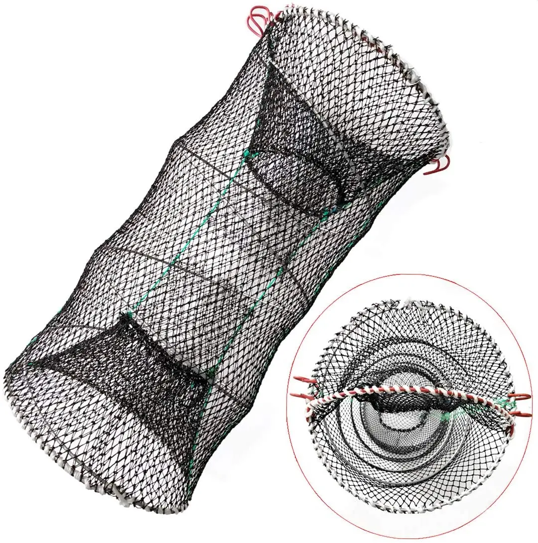 Cage de filet de pêche pliable à ressort, support de personnalisation, panier de pièges à écrevisse de 30cm