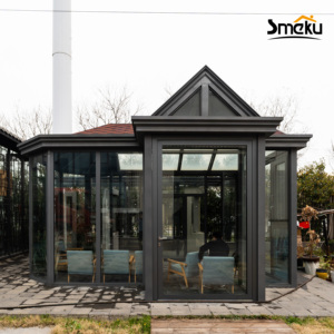Véranda contemporaine en aluminium avec cadre ultra-fin, design résistant aux intempéries pour balcon, <span class=keywords><strong>terrasse</strong></span> ou jardin privé - Product Image 2