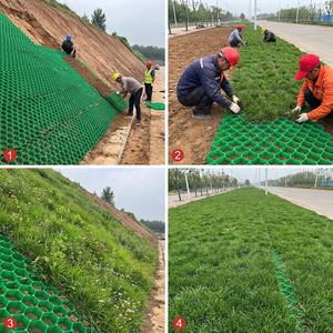 Новая конструкция пластиковых решеток из HDPE для газонов, пластиковые газонные решетки для наружных земляных работ, система усиления грунта для парковок - Product Image 2