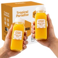 Bouteilles carrées en PET pour jus à remplissage à chaud avec bouchon à vis sans BPA 350 ml pour le stockage de boissons