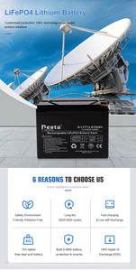Bateria de Fosfato de Ferro-Lítio (LiFePO4) Neata 12.8V 12V 50Ah - Pacote de Baterias LiFePO4 12V - Product Image 6
