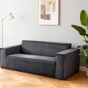 Memory Foam 3-Seater Convertible <b>Sofa</b> Set No Installation & Easy Transport Deep Seat Modern <b>Sofa</b> with Corduroy Fabric - Product Image 5